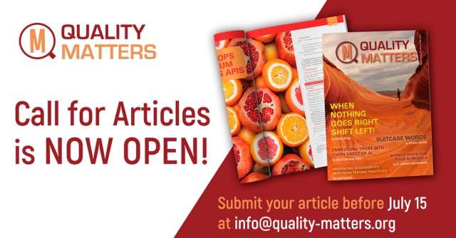 Call for Articles for the new issue of Quality Matters is now open!