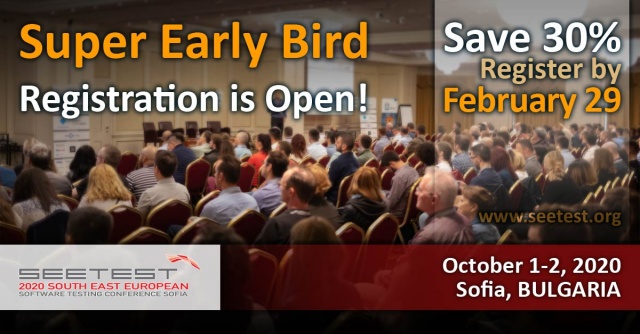 Super Early Bird for SEETEST 2020 is now open!