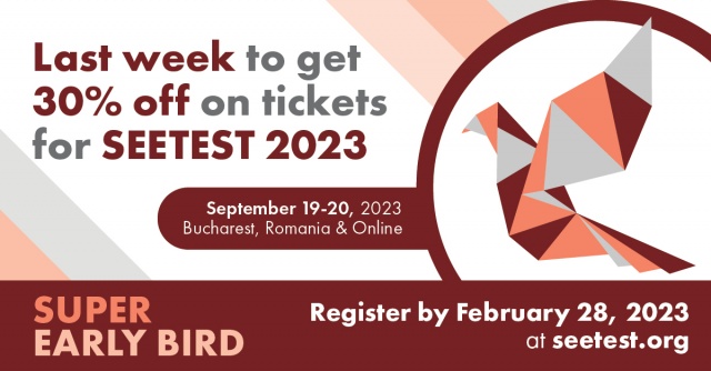 Only one week left to get 30% off tickets for SEETEST 2023!